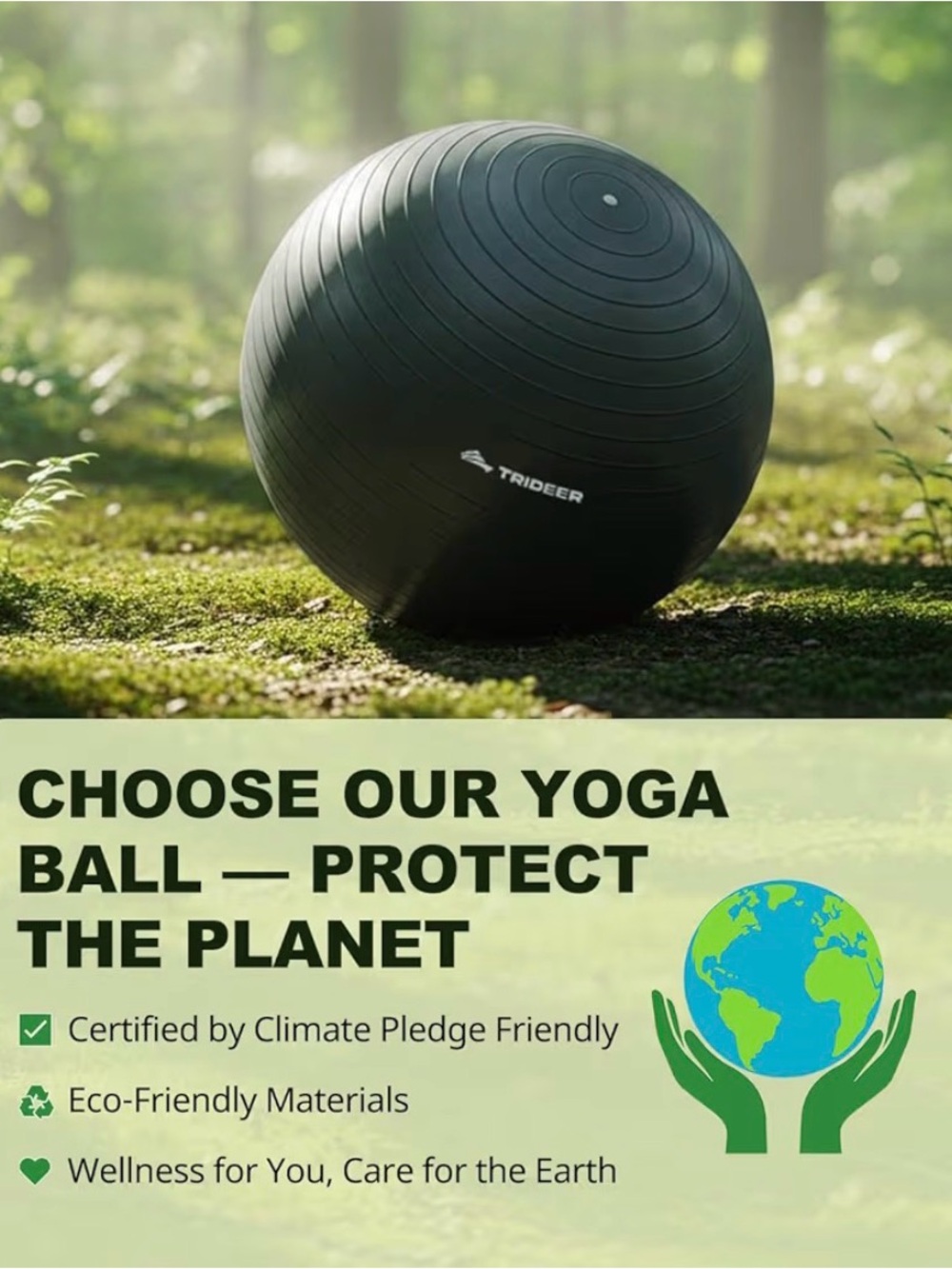 Trideer Exercise Ball - Small for Exercise, Chair, Mobility, Therapy Etc. - Picture 3 of 6